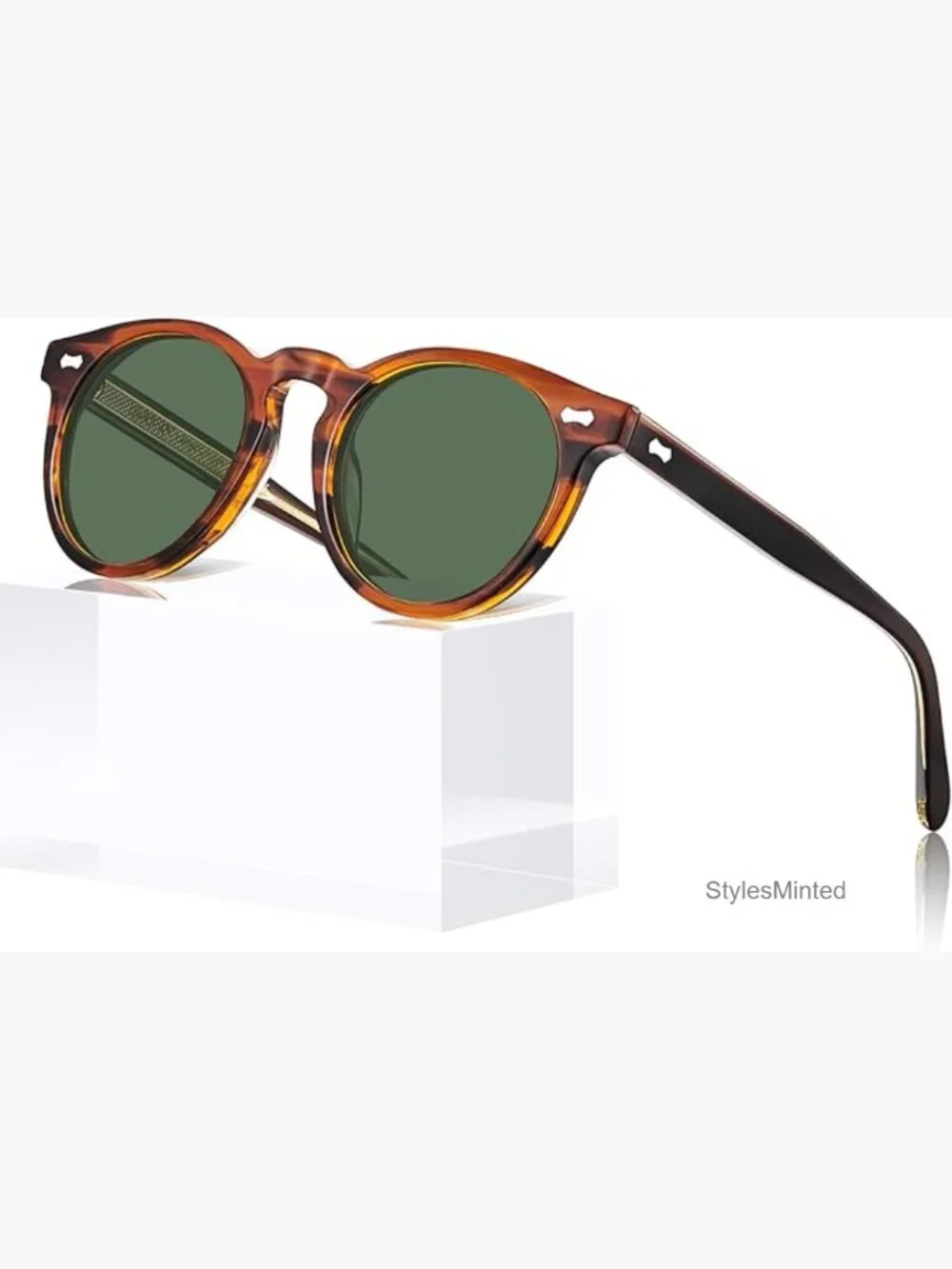 Retro Acetate Polarized Sunglasses with Gold Filigree